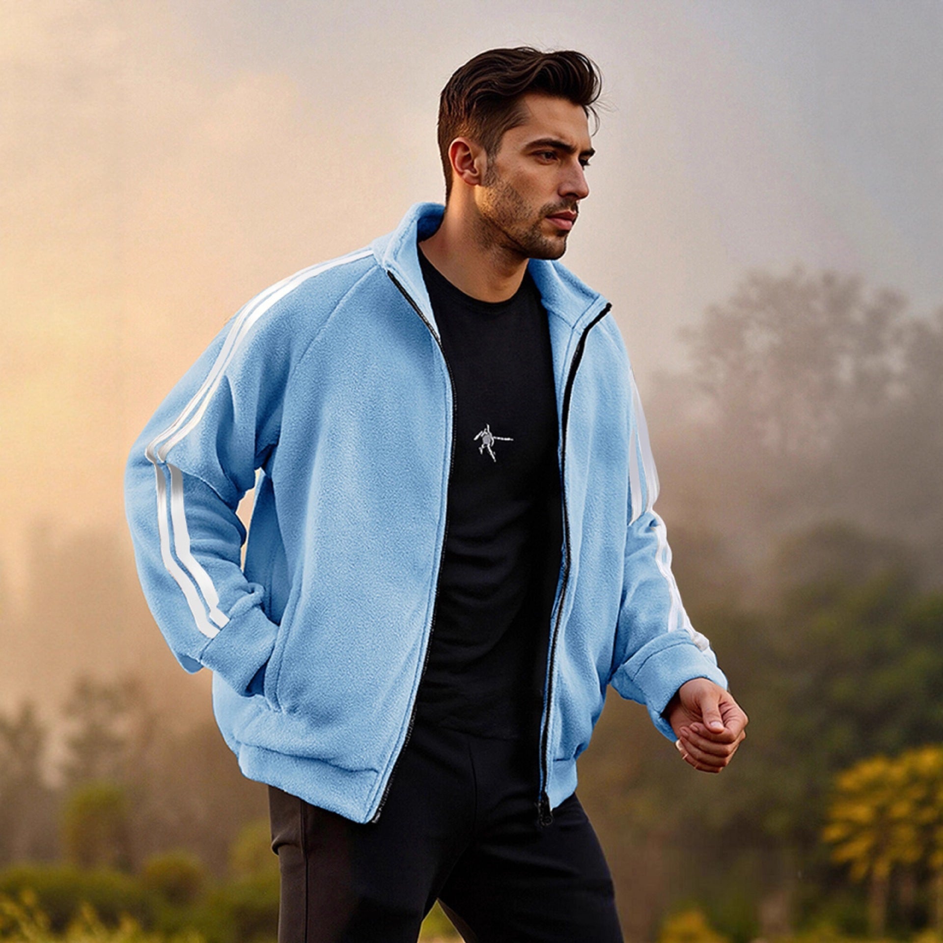 New Zipper Trend Versatile Men's Fleece Jacket - product type - NovaVisio