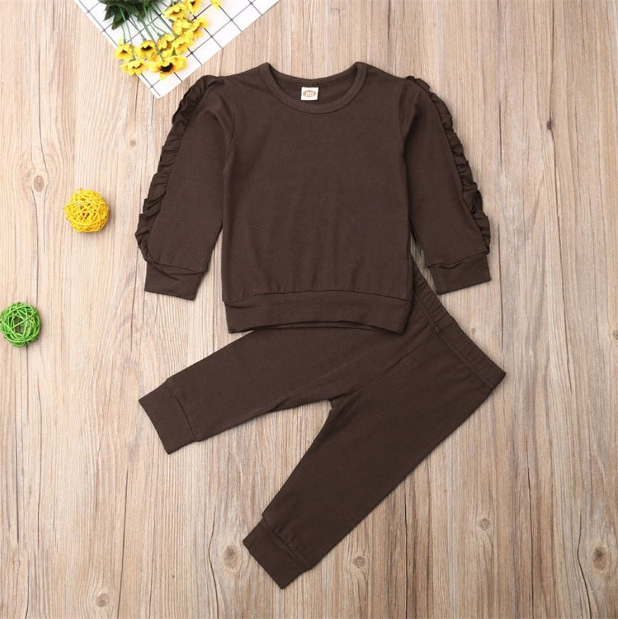 Newborn Baby Ruffles Jumper Set - 2 - Piece Fall Outfit | Long Sleeve Sweatshirt & Pants - product type - NovaVisio