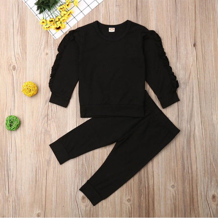 Newborn Baby Ruffles Jumper Set - 2 - Piece Fall Outfit | Long Sleeve Sweatshirt & Pants - product type - NovaVisio