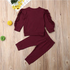 Newborn Baby Ruffles Jumper Set - 2 - Piece Fall Outfit | Long Sleeve Sweatshirt & Pants - product type - NovaVisio