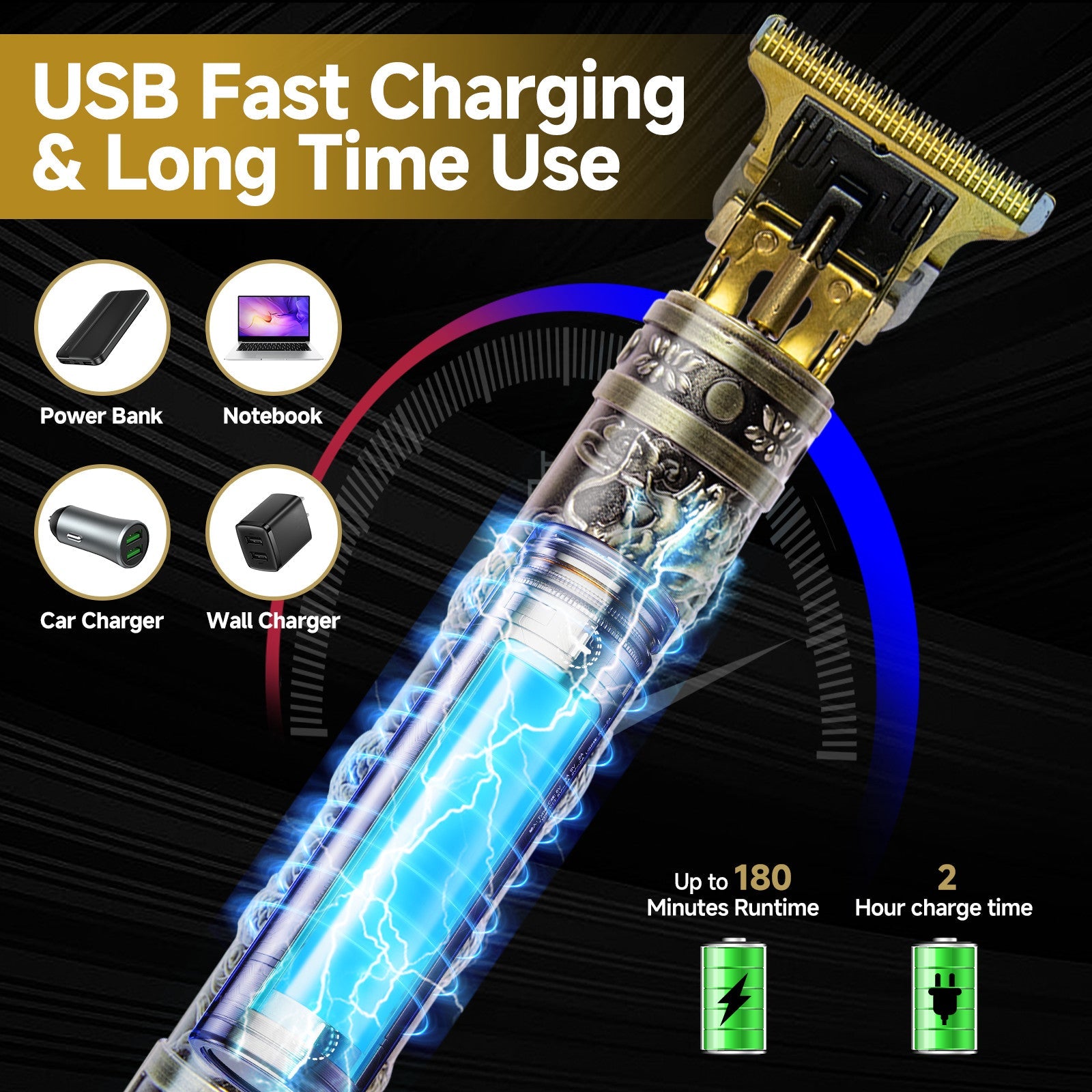 Professional Cordless Hair Clippers - Men's Beard & Hair Trimmer Set - product type - NovaVisio