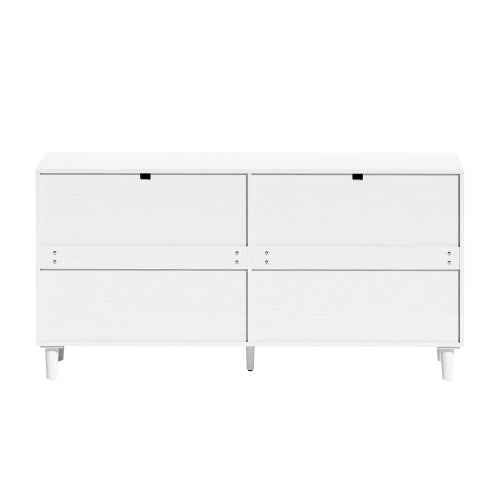 Rattan Dresser With Drawers, 6 Drawer Dresser For Bedroom, Clothes Storage Cabinet For Bedroom, Metal Handle&Wood Legs For Hallway, Living Room, Bedroom,White - product type - NovaVisio