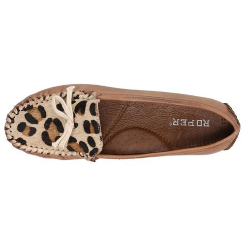 Roper Lilly Leopard Moccasins Womens Brown Flats Casual 09 - 021 - 0990 - 2913 - product type - NovaVisio