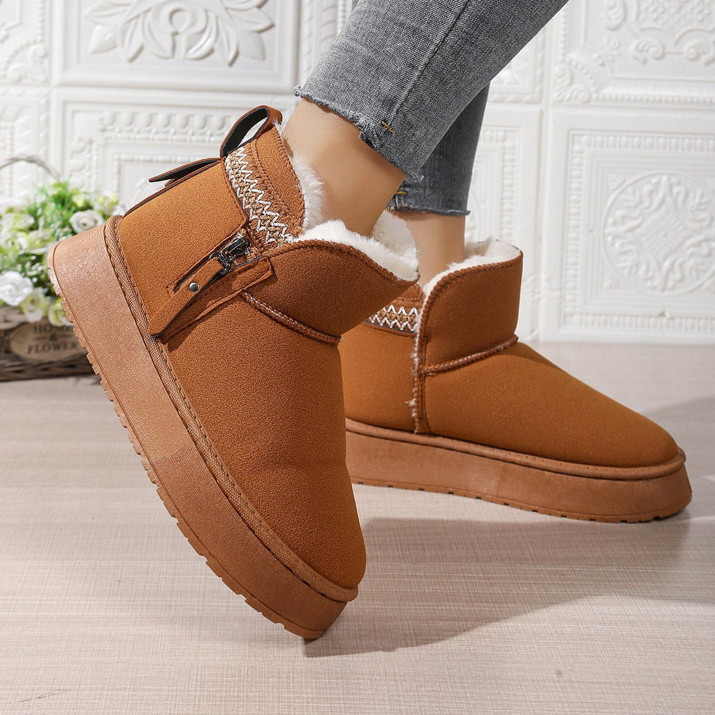 Side Zipper Thick Sole Height Increasing Snow Boots For Women - product type - NovaVisio