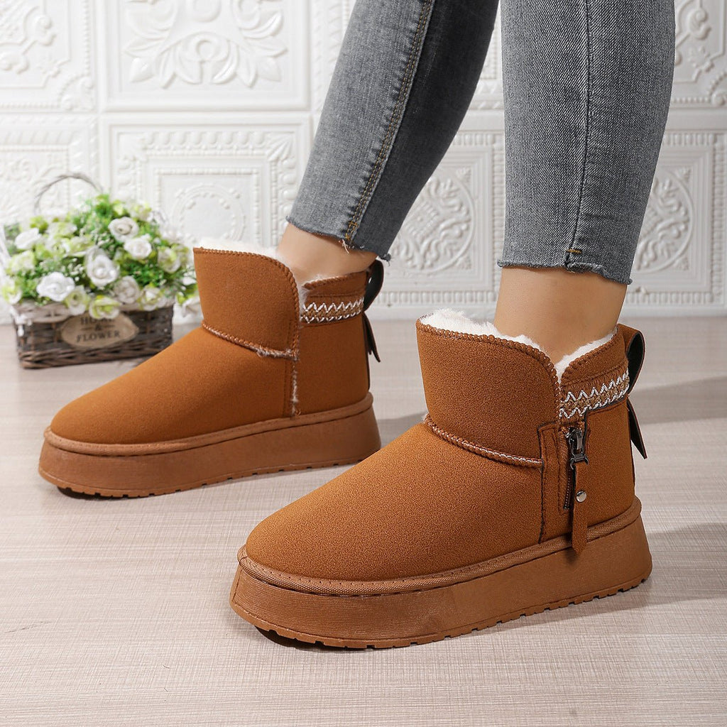 Side Zipper Thick Sole Height Increasing Snow Boots For Women - product type - NovaVisio