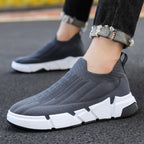 Spring Men's Casual Sports Shoes With Flyknit Mesh Upper And Sock Cuffs - Slip - on - product type - NovaVisio