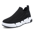 Spring Men's Casual Sports Shoes With Flyknit Mesh Upper And Sock Cuffs - Slip - on - product type - NovaVisio