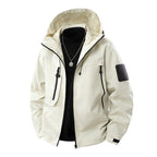 Spring New Men's Windbreaker Jacket Korean Slim Hooded Shoulder Patch Outdoor Jacket Trendy - product type - NovaVisio