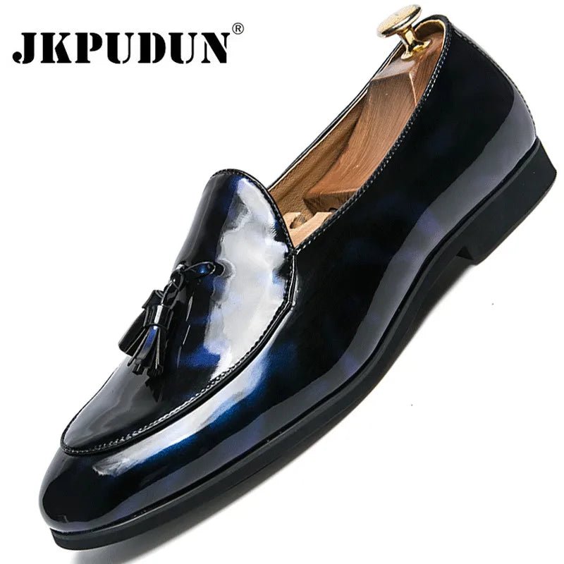 Tassel Leather Oxfords Shoes Men Loafers Casual Slip on Men Dress Shoes Italian Graceful Wedding Party Shoes Men Moccasins Black - product type - NovaVisio