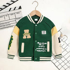 Toddler Baseball Jacket - Embroidered Letter Print Varsity Coat, Unisex - product type - NovaVisio