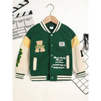 Toddler Baseball Jacket - Embroidered Letter Print Varsity Coat, Unisex - product type - NovaVisio