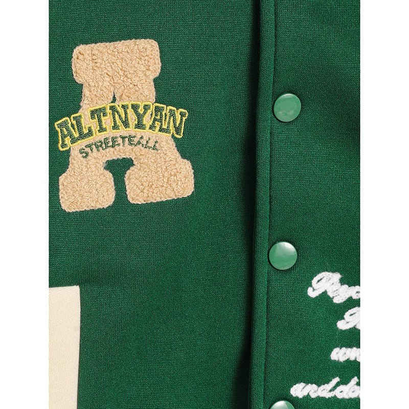 Toddler Baseball Jacket - Embroidered Letter Print Varsity Coat, Unisex - product type - NovaVisio