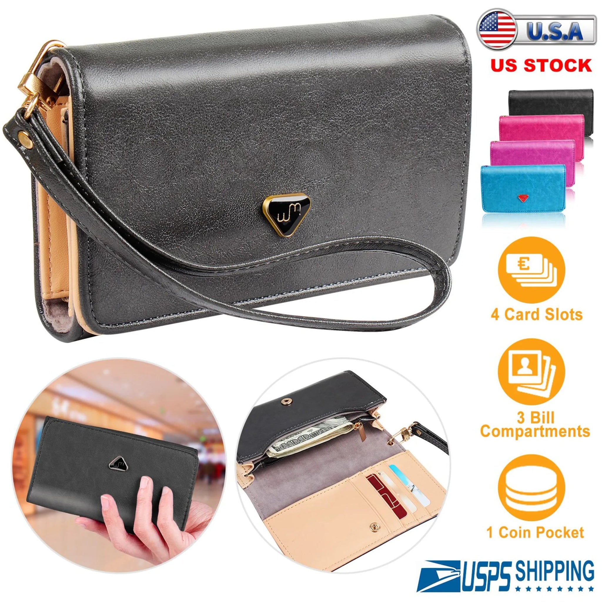 Women Wristlet Wallet PU Leather Lady Purse Credit Card Holder - product type - NovaVisio