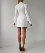 Women's Sexy Slim Waist Long Sleeve Stand Collar Dress - product type - NovaVisio