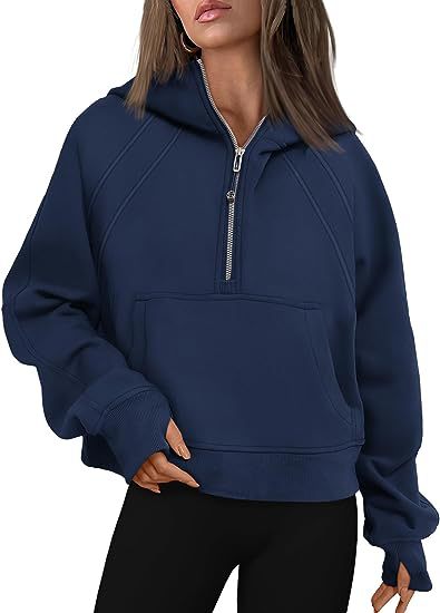 Zipper Hoodies Sweatshirts With Pocket Loose Sport Tops Long Sleeve Pullover Sweaters Winter Fall Outfits Women Clothing - product type - NovaVisio