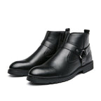 Zipper Pointed British Style High - top Large Size Leather Boots - product type - NovaVisio